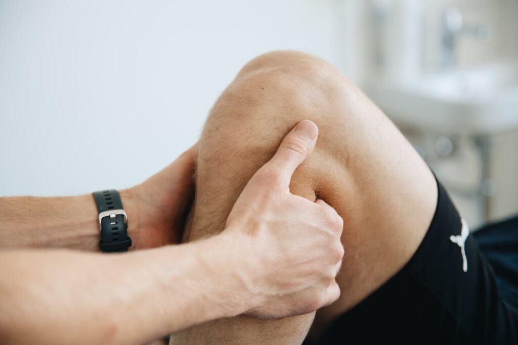 A man getting physical treatment for pain relief