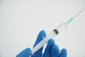 b12 injection in the hand of a nurse